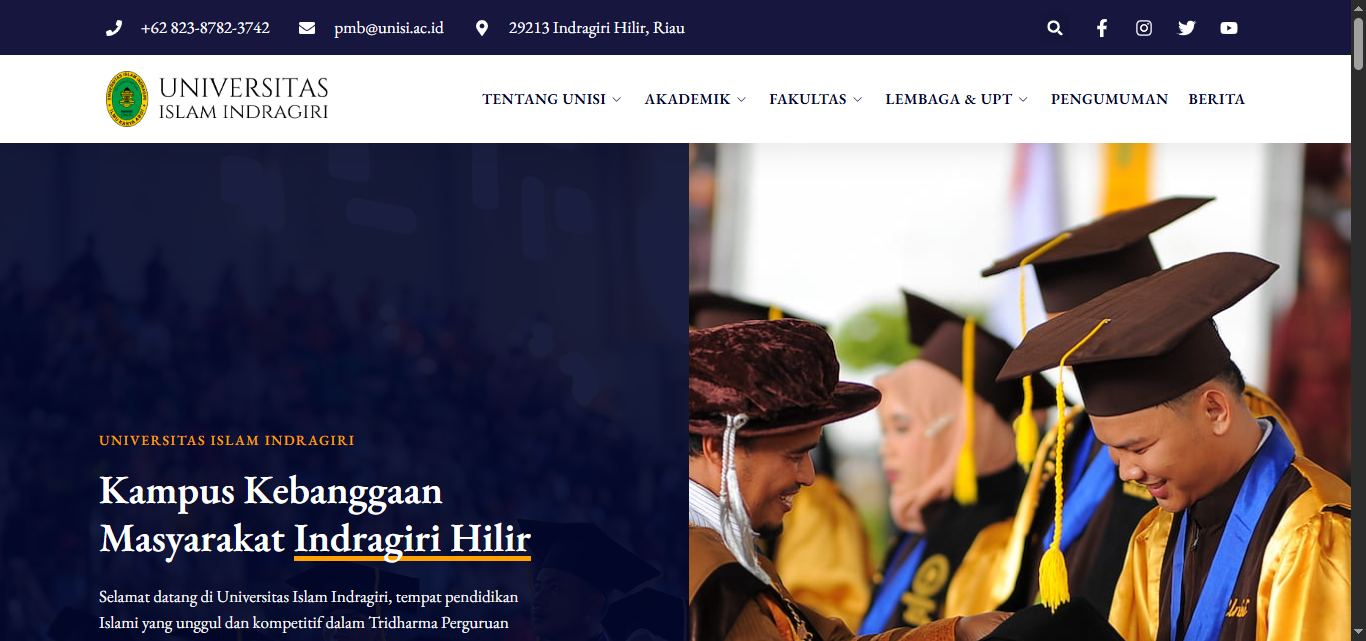 Website Utama Universitas Islam Indragiri